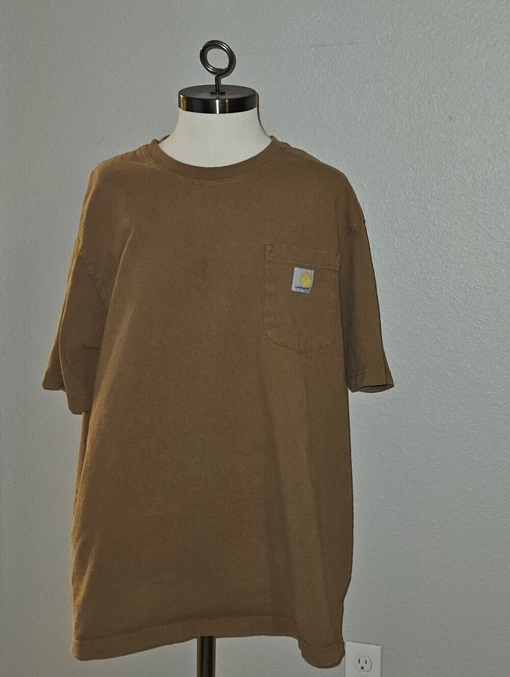 Carhartt Durable Brown Crewneck Short Sleeve Pocket Tee